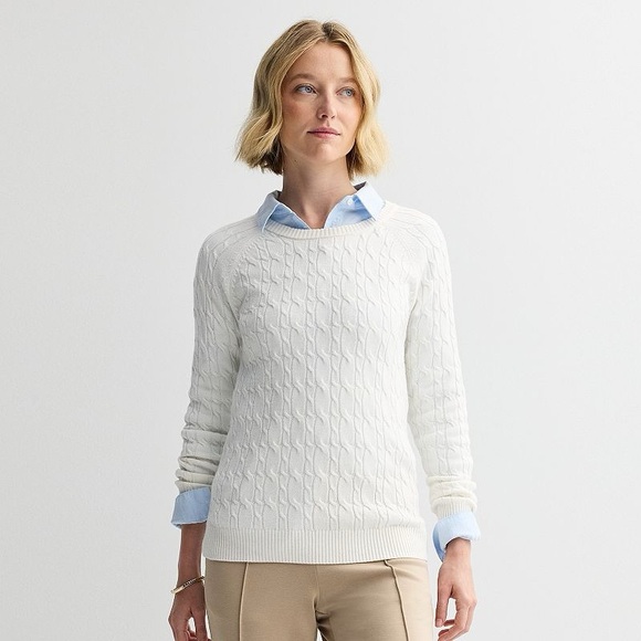 croft & barrow Sweaters - Croft & Barrow Extra Soft Cable Crewneck Sweater